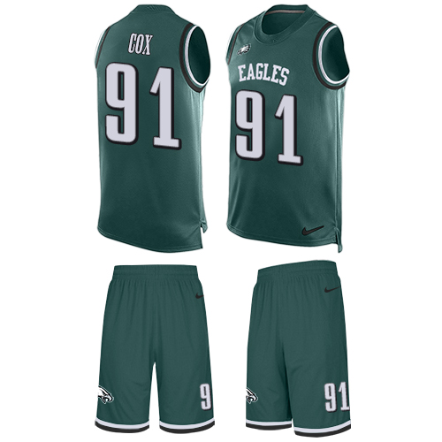 Nike Eagles #91 Fletcher Cox Midnight Green Team Color Men's Stitched NFL Limited Tank Top Suit Jersey - Click Image to Close